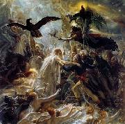 Girodet-Trioson, Anne-Louis Ossian Receiving the Ghosts of French Heroes oil painting on canvas